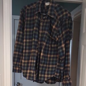 J. Crew Blue and Yellow Plaid Dress Shirt